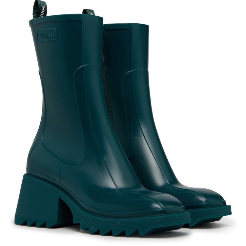 CHLOE Betty Rain Boot in Emerald Green